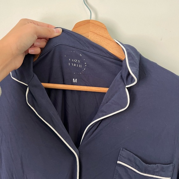 COZY EARTH Women's Bamboo Stretch-Knit Long Sleeve Pajama Top - Picture 7 of 8